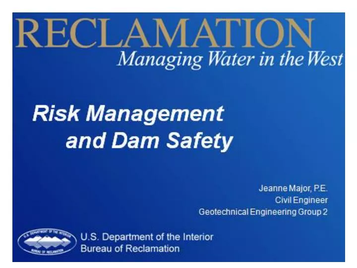 risk management and dam safety n.