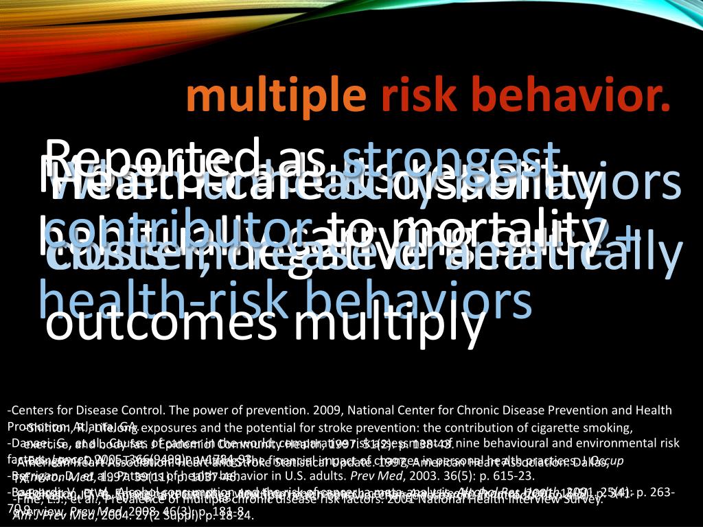 PPT - Multiple behavioral risk factors among youth & young adult ...