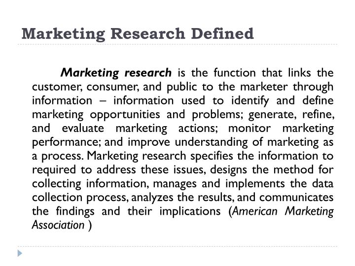 role of marketing research definition