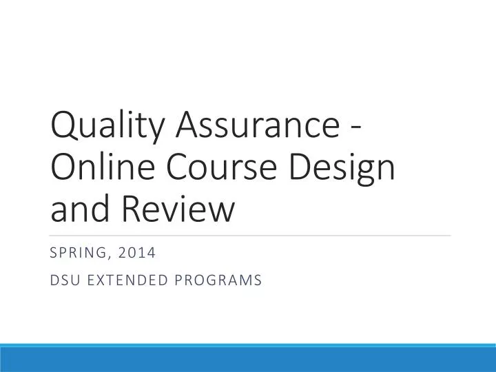 quality assurance online course design and review n.