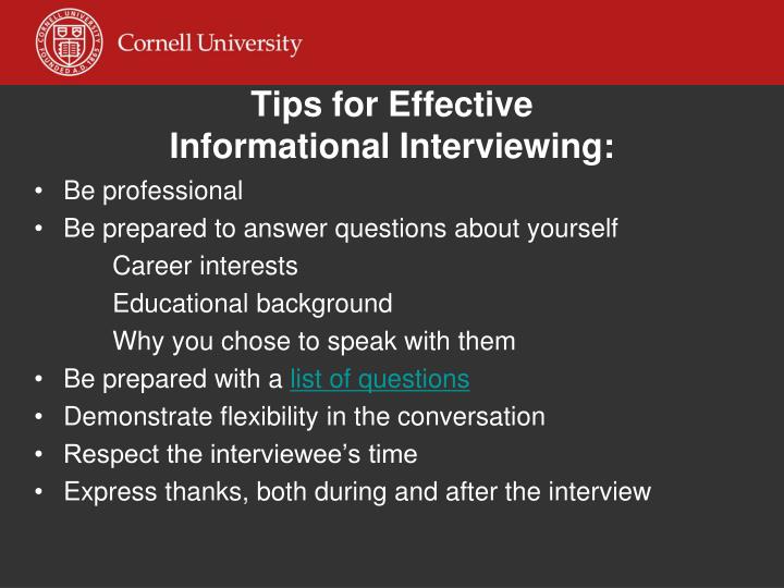 ppt building and sustaining connections the process and pitfalls informational interview questions and answers