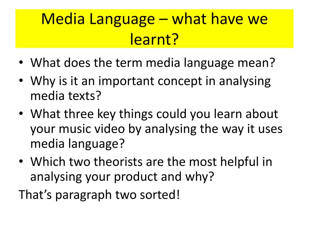 media language presentation