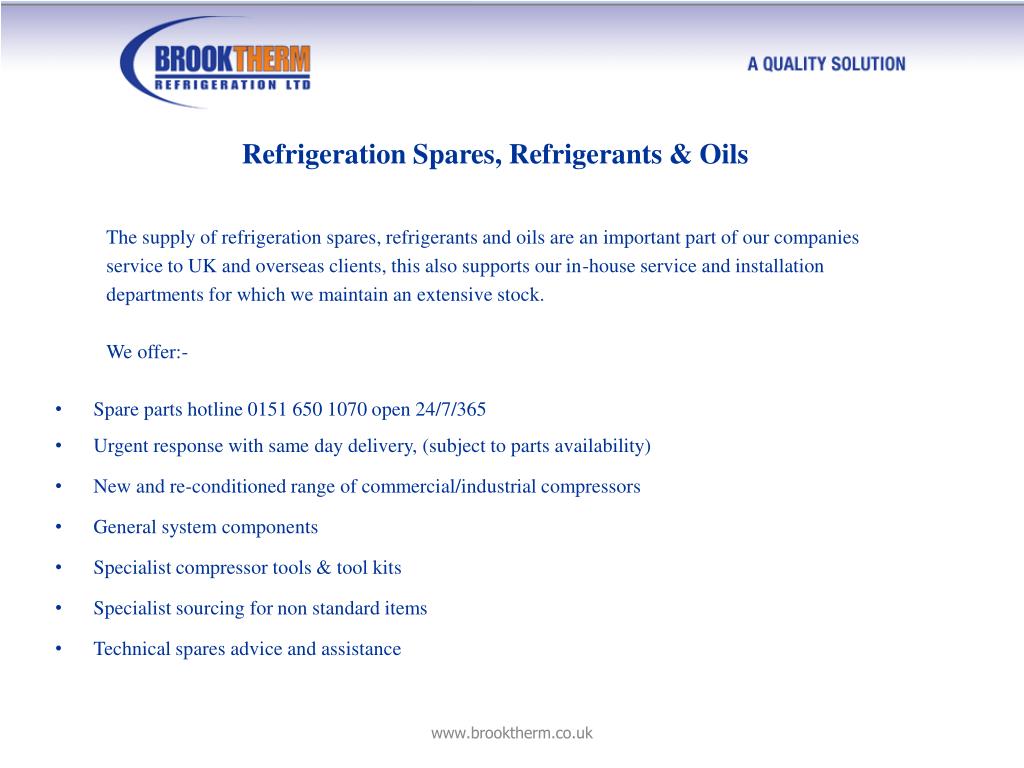 PPT to Brooktherm Refrigeration Limited PowerPoint