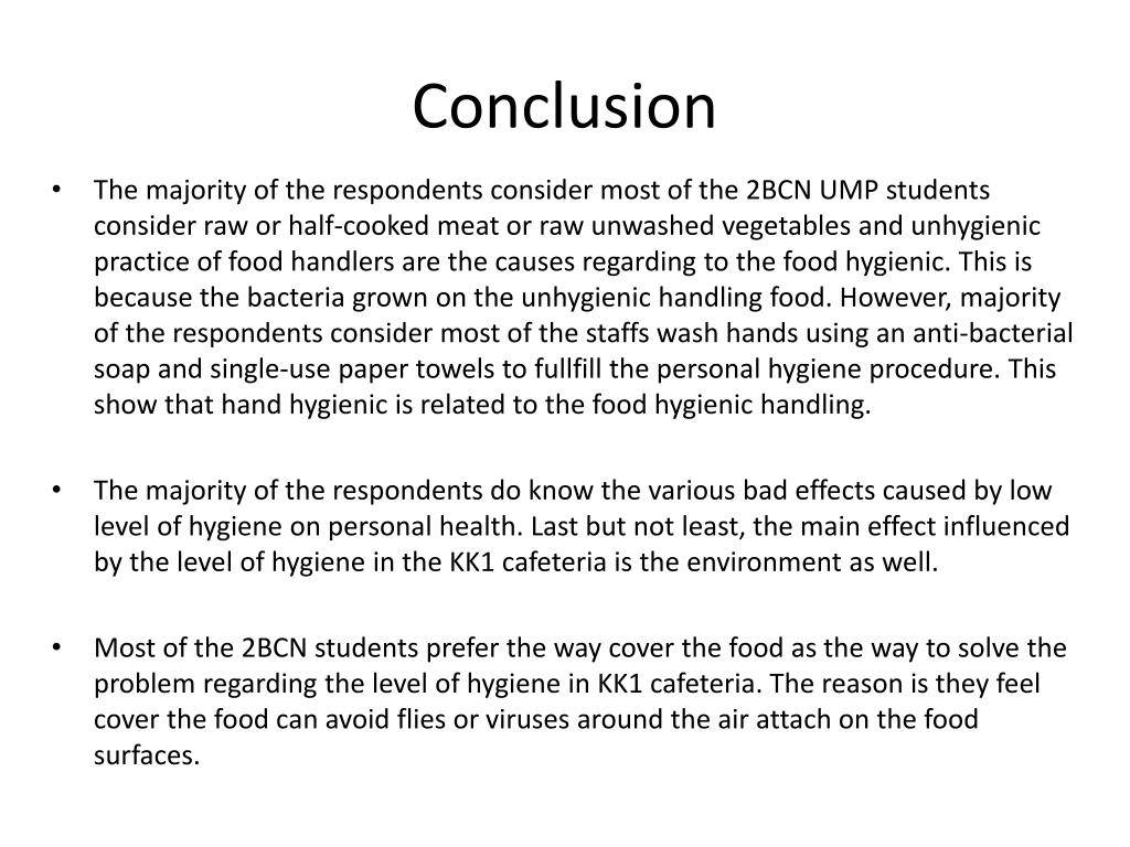 PPT - A Study On Hygiene At UMP Cafeteria PowerPoint Presentation, free  download - ID:1622342