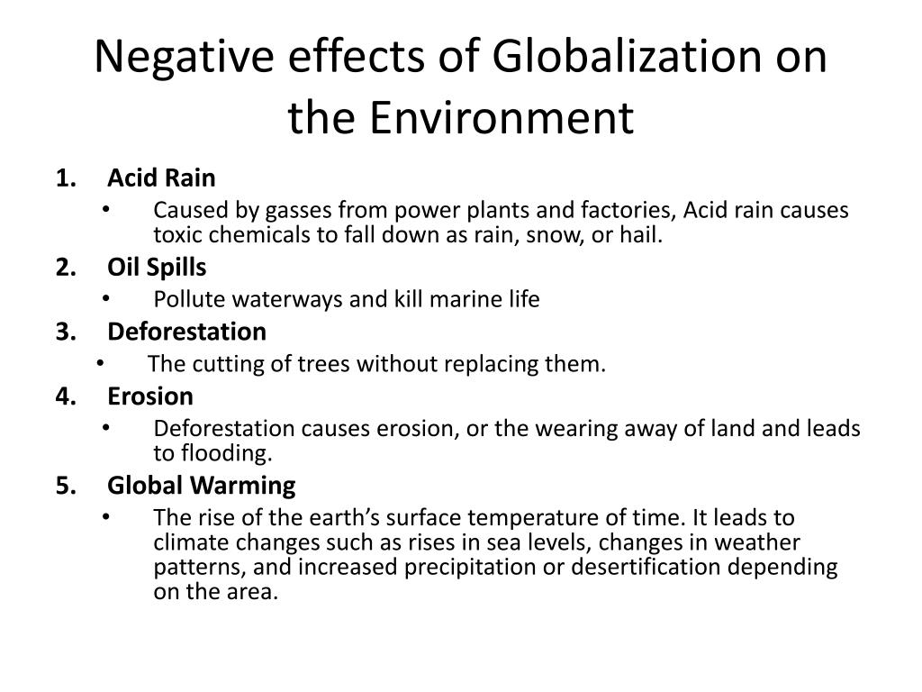 impact of globalization on environment