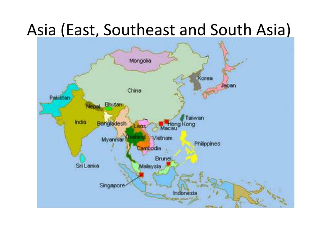 Какие острова расположены в восточной азии. Азия. Центральная и Восточная Азия карта. Southeast Asia Map. East, East-South and South Asia.