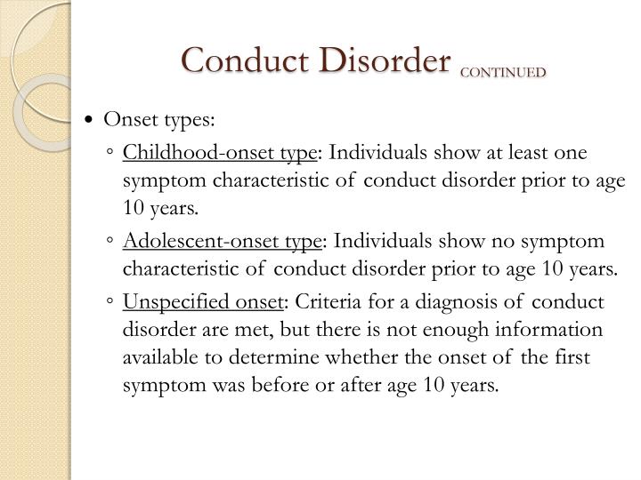 PPT - Conduct Disorder PowerPoint Presentation - ID:1622870