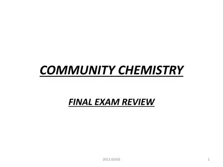 community chemistry n.