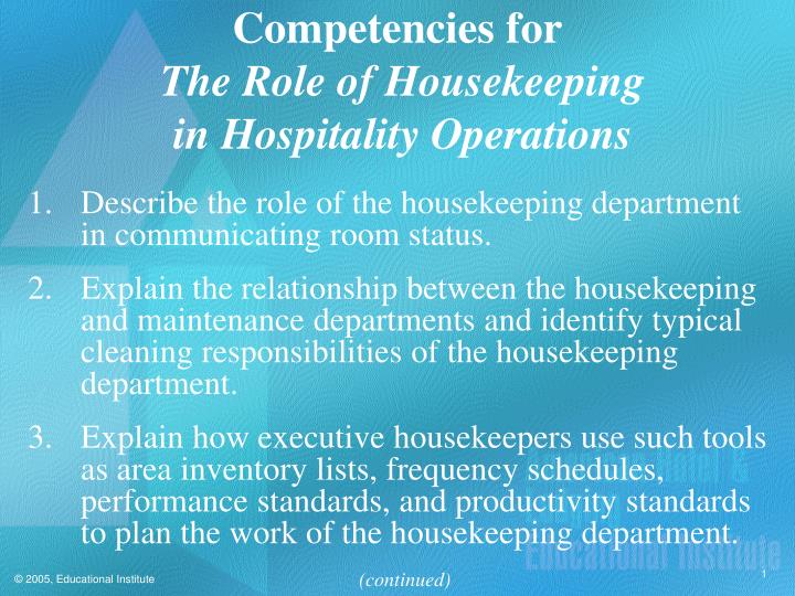 narrative training and housekeeping department Operations : housekeeping, engineering, and security of the various personnel within the modern housekeeping department it-is narrative. narrative training and housekeeping department Operations : housekeeping, engineering, and security of the various personnel within the modern housekeeping department it-is narrative.
