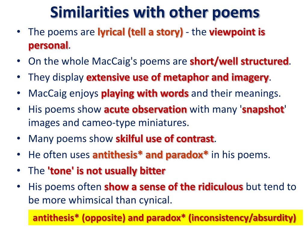 Ppt Maccaig Poetry Powerpoint Presentation Free Download Id