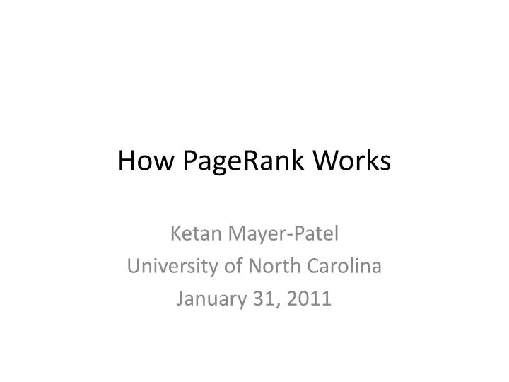 how pagerank works n.