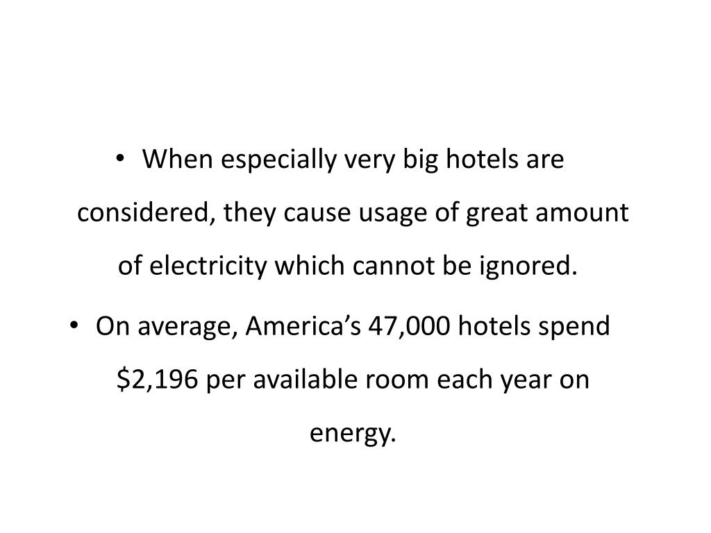Energy Consumption In Hotels Energy Consumption In Hotels