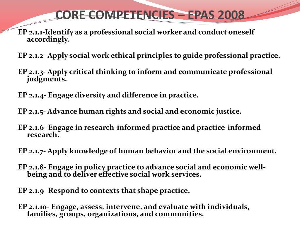 social work 9 core competencies