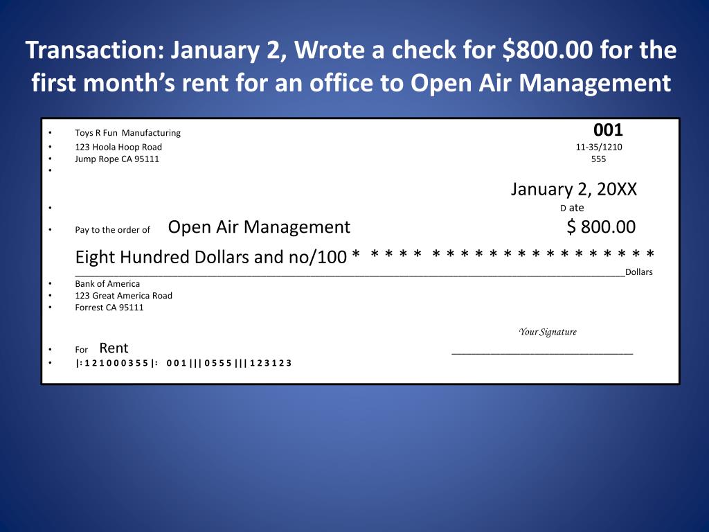 PPT - HOW TO WRITE A CHECK & POST TRANSACTIONS TO A CHECKBOOK