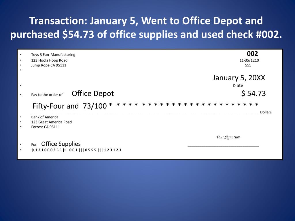 PPT - HOW TO WRITE A CHECK & POST TRANSACTIONS TO A CHECKBOOK