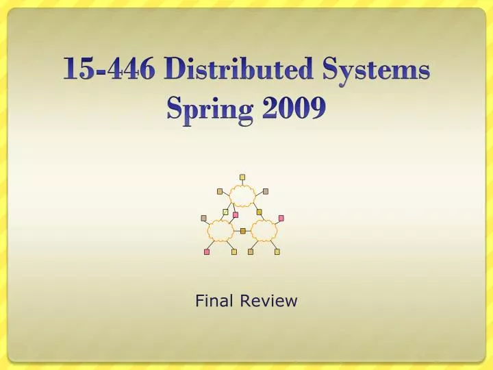 15 446 distributed systems spring 2009 n.