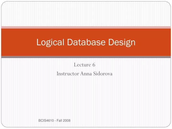 logical database design n.