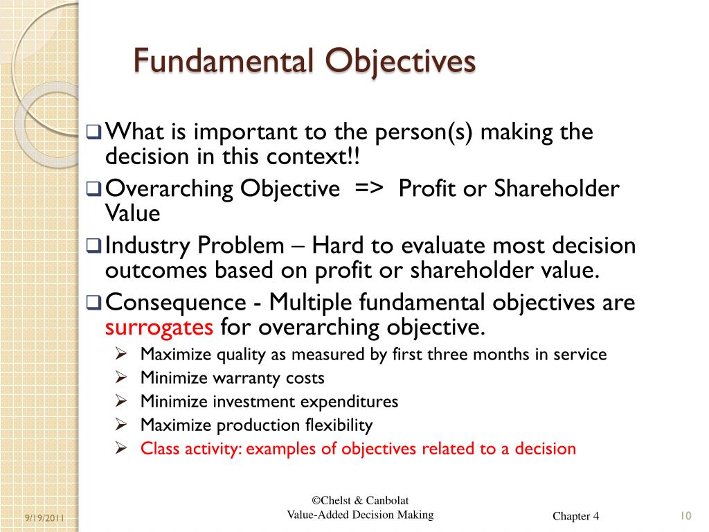 Ppt Chapter 4 Structure Decisions With Multiple Objectives Powerpoint