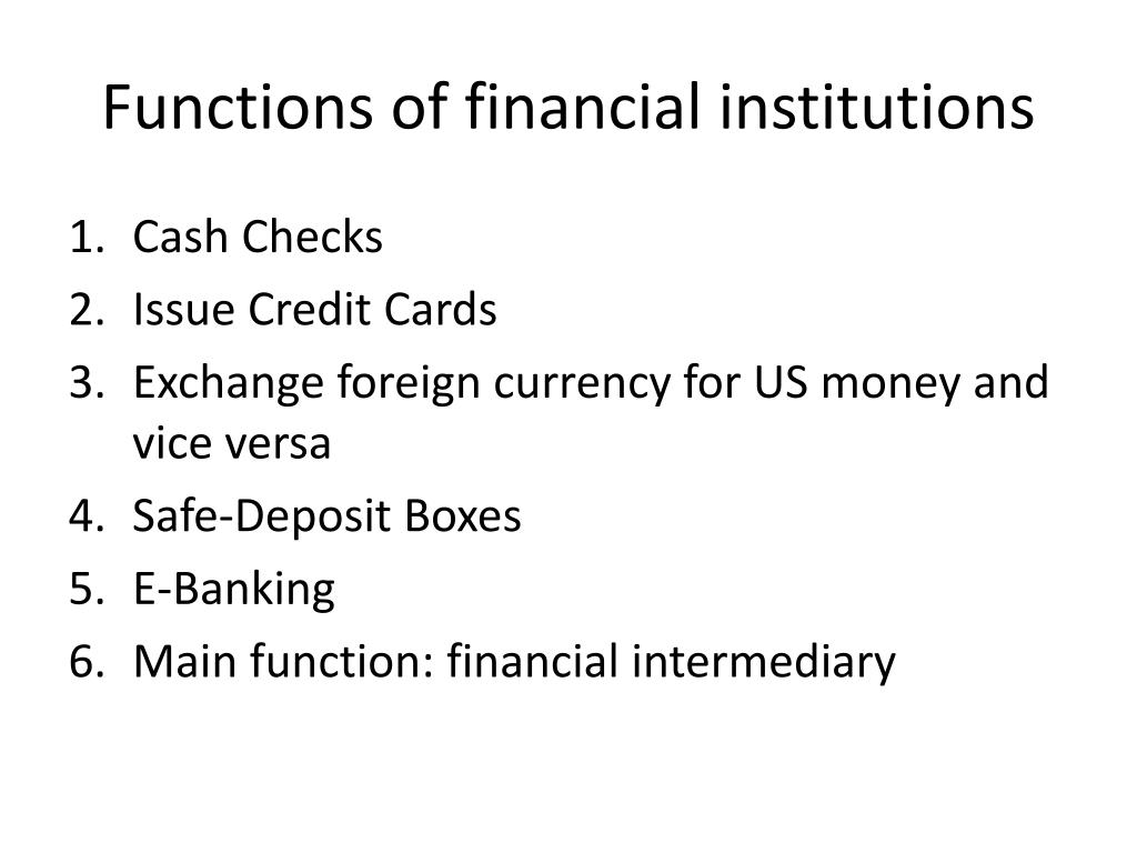 What Are The Main Functions Of International Financial Institutions