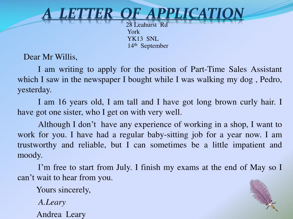 Write about the experience. Application Letter пример. Письмо на английском. Letter of application структура. From to в письме.