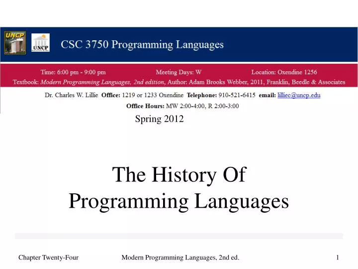 PPT - The History Of Programming Languages PowerPoint Presentation ...