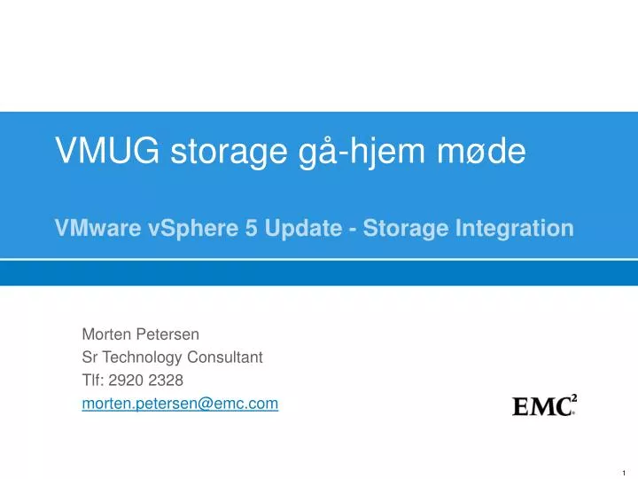 PPT - VMUG storage gå-hjem møde VMware vSphere 5 Update - Storage  Integration PowerPoint Presentation - ID:1624903