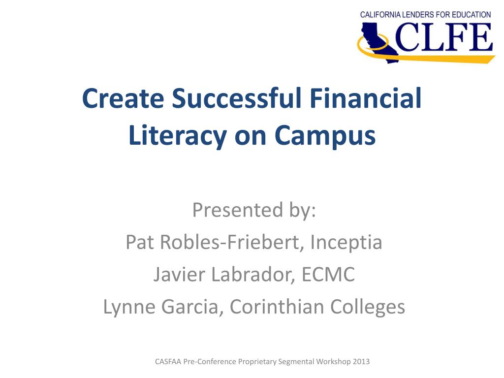 Ppt Create Successful Financial Literacy On Campus Powerpoint - ppt create successful financial literacy on campus powerpoint presentation id!    1624905