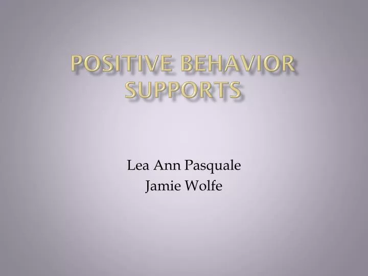 positive behavior supports n.