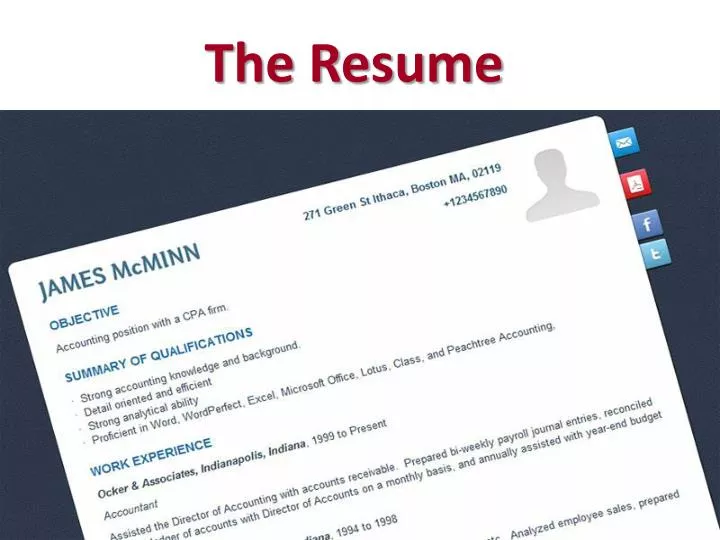 the resume n.