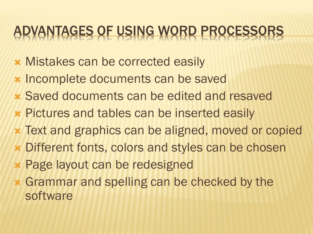 essay about the importance of using word processing in college