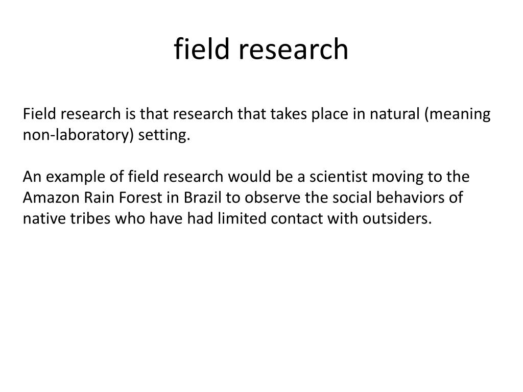 field study meaning in research