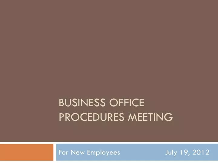 business office procedures meeting n.