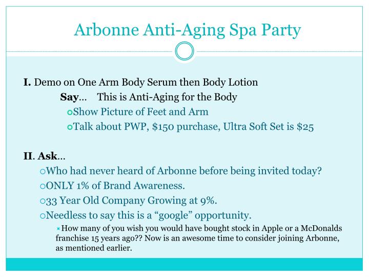 Arbonne Anti Aging Spa Party Arbonne Anti Aging Spa Party