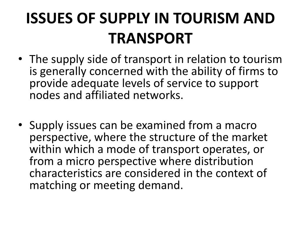transport and tourism relationship