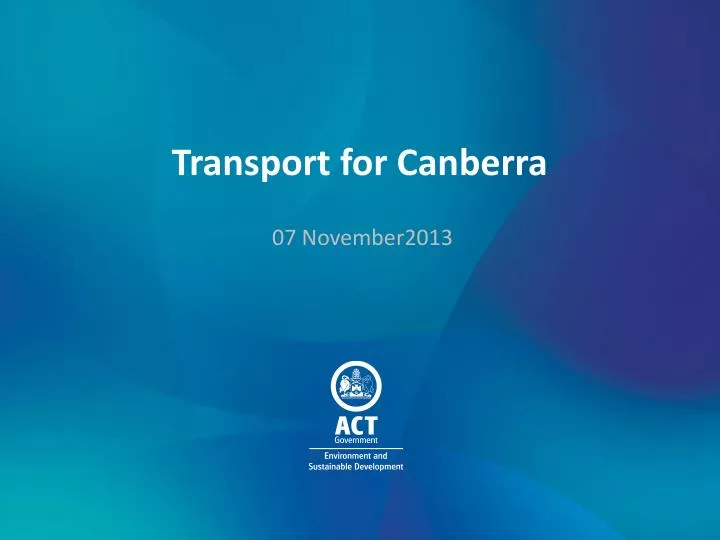 PPT Transport for Canberra PowerPoint Presentation, free download