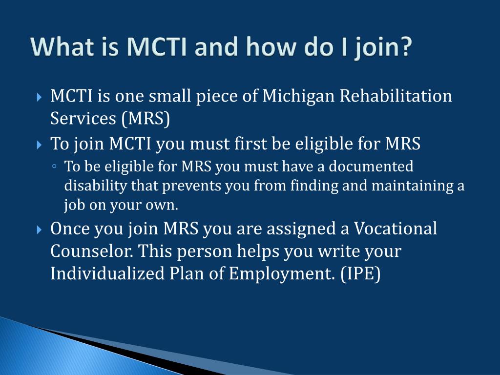what is mcti and how do i join l