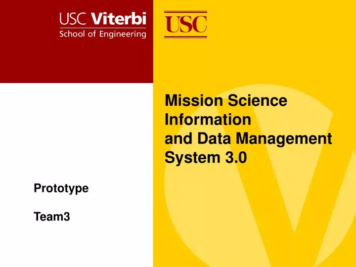 mission science information and data management system 3 0 n.
