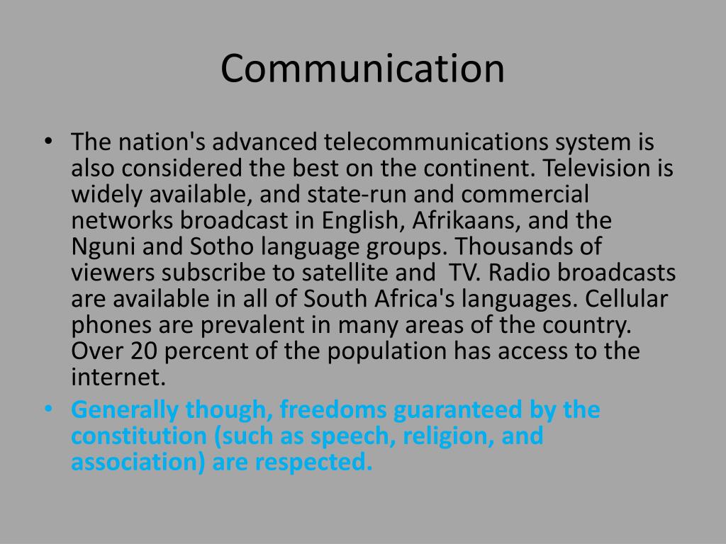 Sa Communication PPT - Overview of South Africa's Parliamentary Democracy and ...