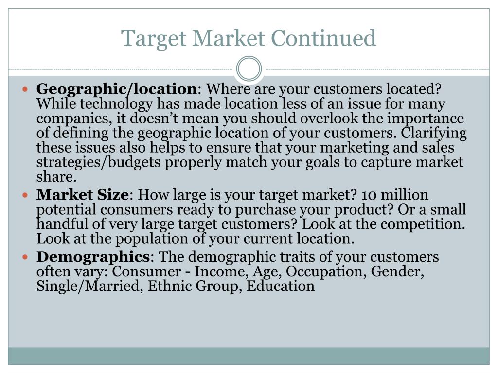 target market restaurant business plan