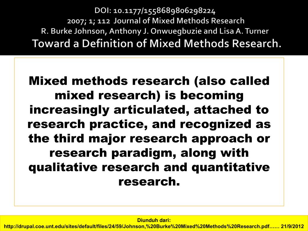 PPT - MIXED METHOD RESEARCH MMR PowerPoint Presentation, free download -  ID:1628478