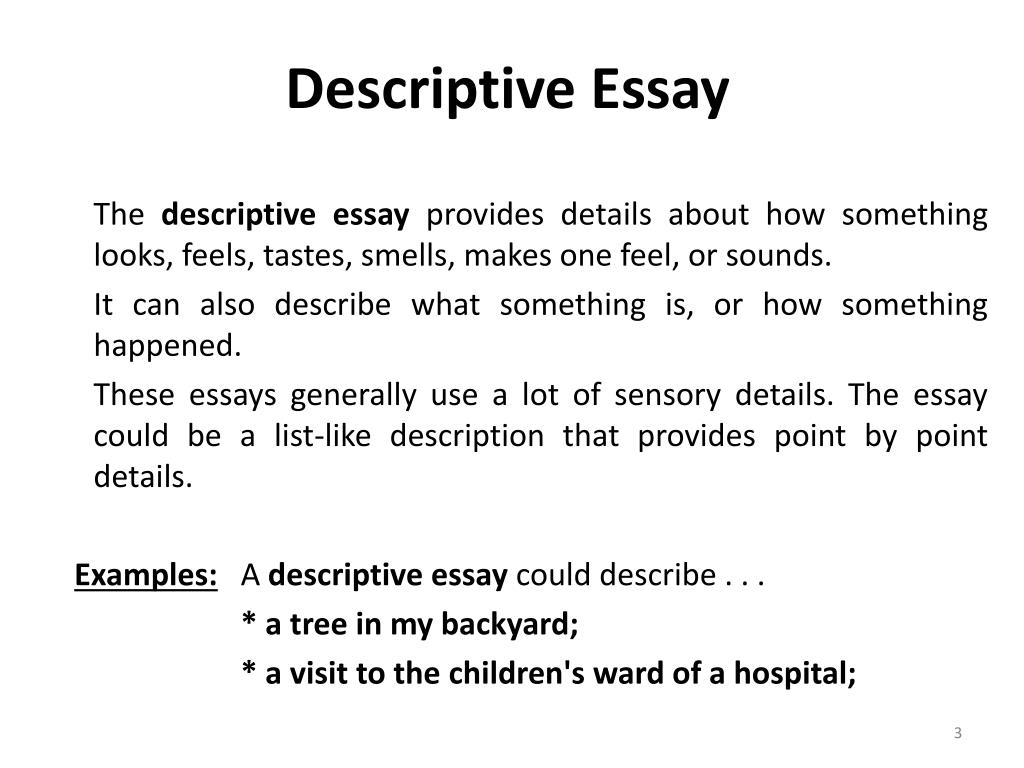 definition descriptive essay