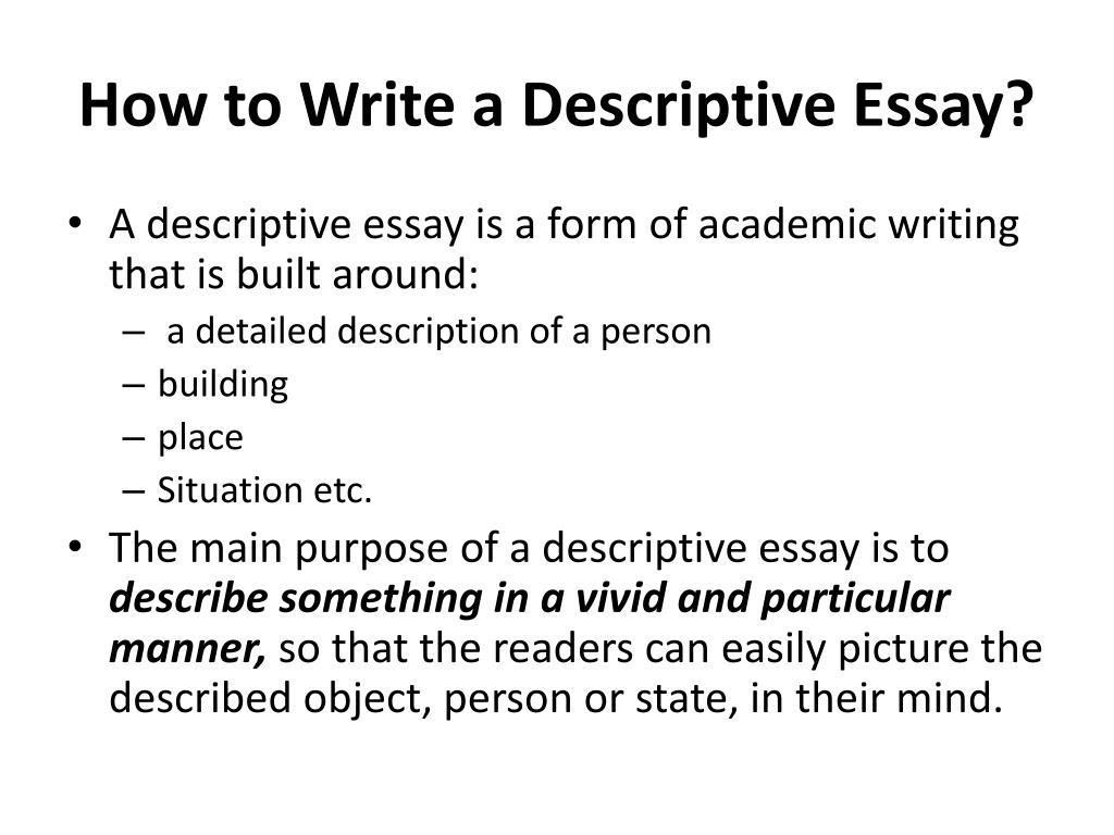 what is the meaning of descriptive essay