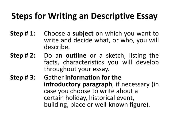 ppt descriptive essay powerpoint presentation id 1628758 characteristics of a descriptive essay