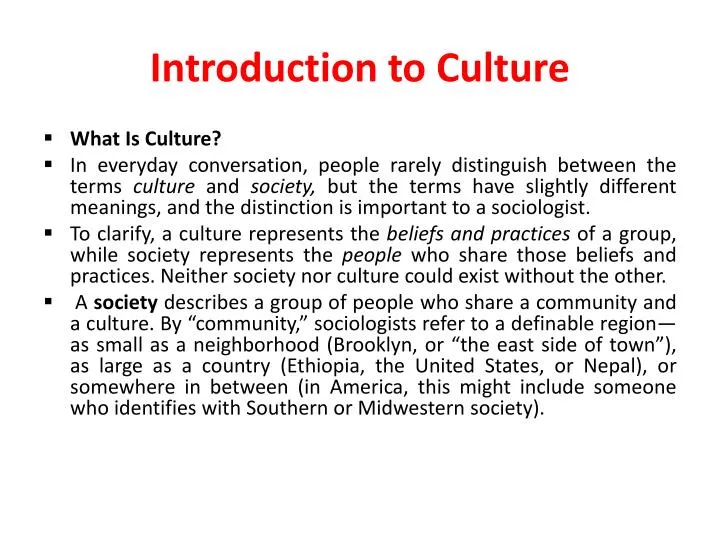 essay on culture introduction