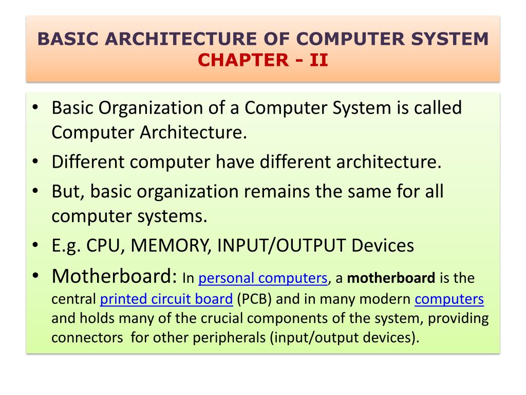 architecture of computer systems presentation