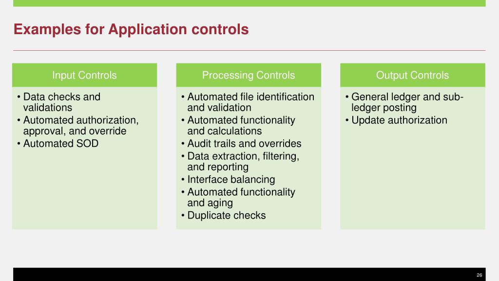 examples of application controls