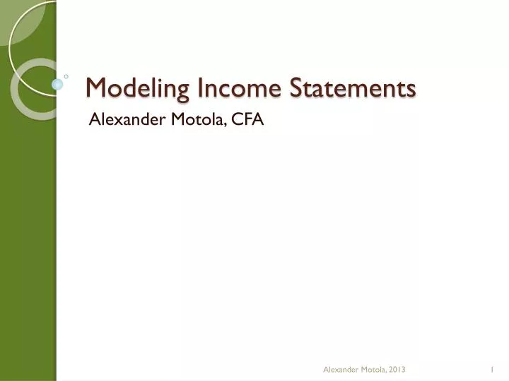 PPT - Modeling Income Statements PowerPoint Presentation, free download ...