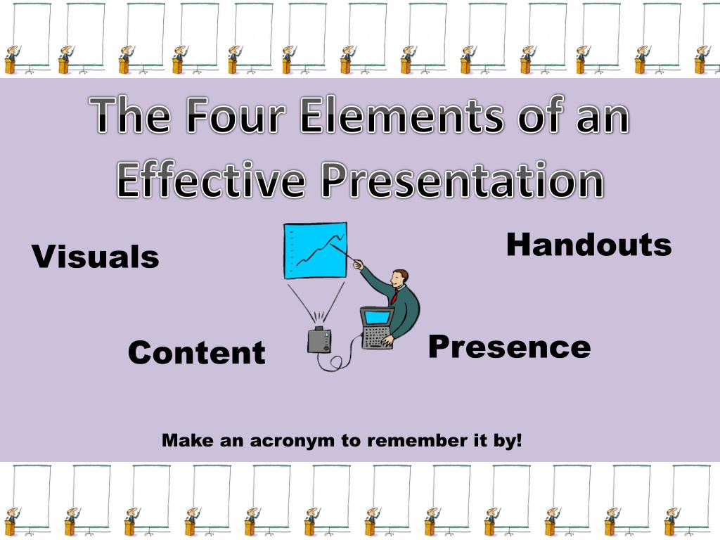 what are the 4 elements of presentation