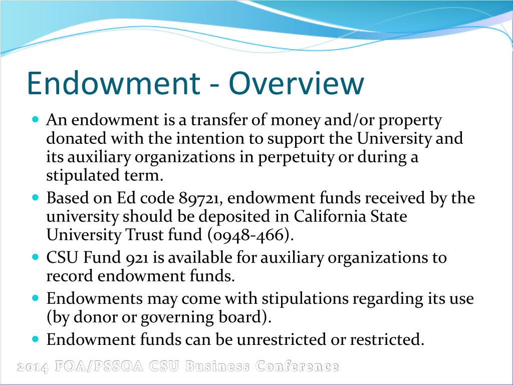 endowment fund rules