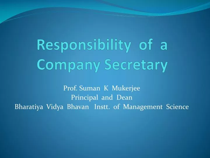 presentation on company secretary